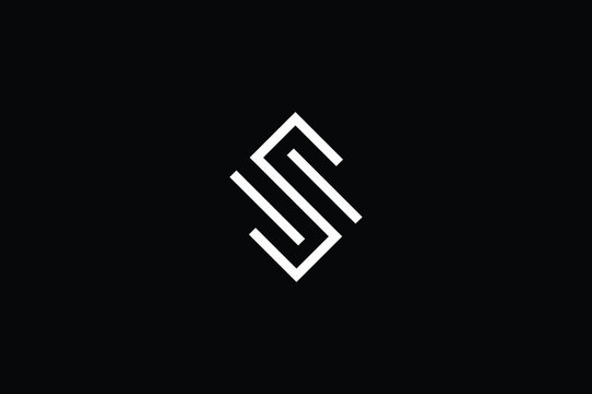 Minimal elegant monogram art logo. Outstanding professional trendy awesome artistic SM MS SW WS initial based Alphabet icon logo. Premium Business logo White color on black background