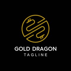 Obraz premium Circle connecting mono line dragon Logo