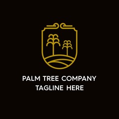 mono line palm tree Abstract logo