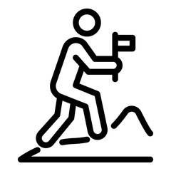 Mountain exploration icon. Outline mountain exploration vector icon for web design isolated on white background