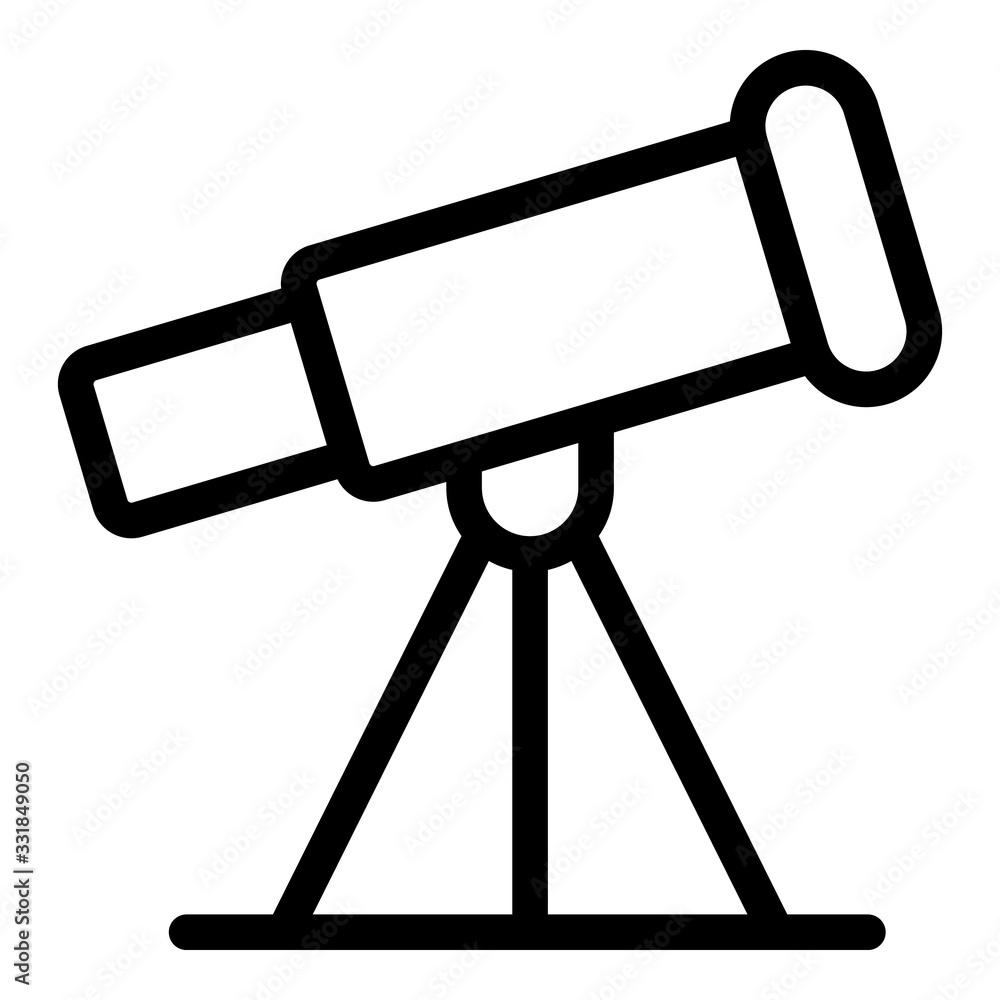 Poster space telescope icon. outline space telescope vector icon for web design isolated on white backgroun