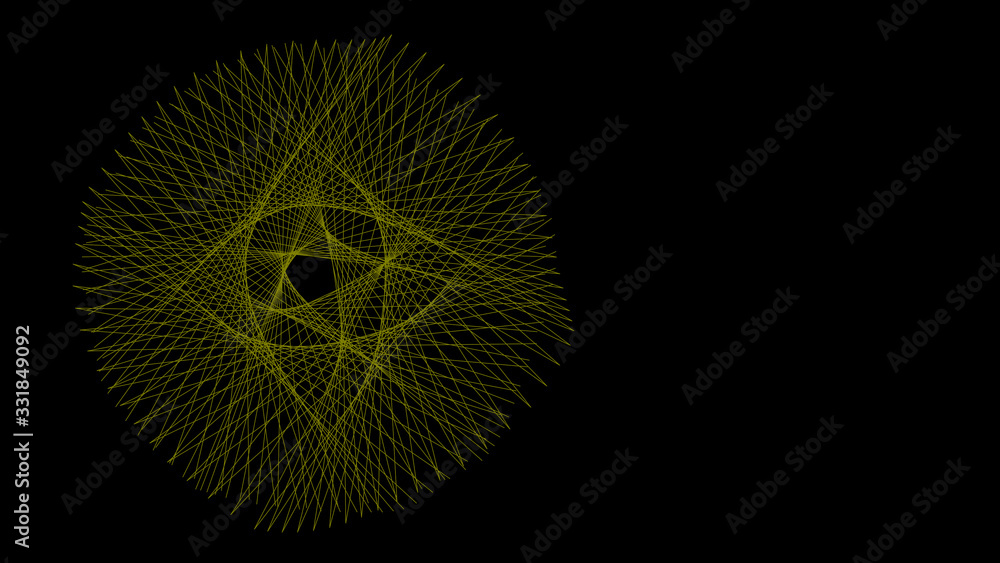 Aufkleber abstract green color lines pattern over round or circle frame isolated on black background with thor