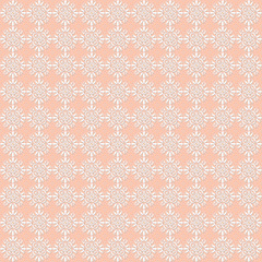 Creative composition in the form of a white pattern on a beige background. Seamless pattern. Background in pastel colors, texture for wallpaper or fabric.