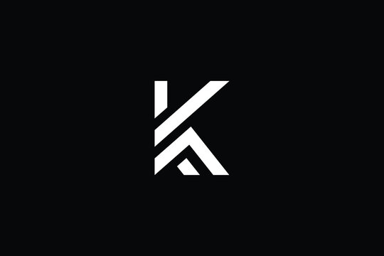 Minimal elegant monogram art logo. Outstanding professional trendy awesome artistic K KF FK initial based Alphabet icon logo. Premium Business logo White color on black background