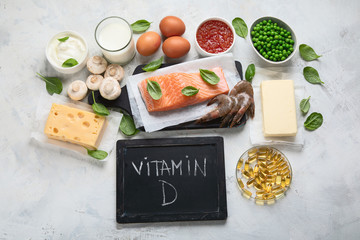 Vitamin D foods and capsulas. For Eye, bone and immune systems health, blood pressure regulation....