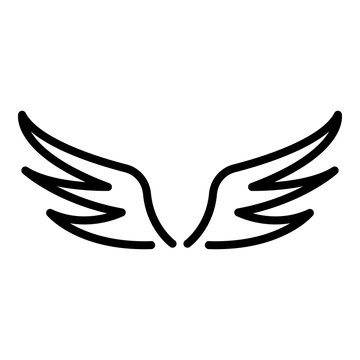Angel wings icon. Outline angel wings vector icon for web design isolated on white background