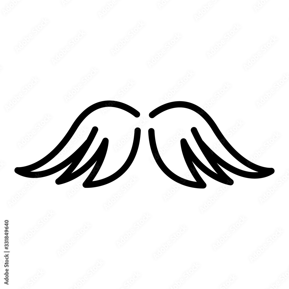 Poster symbol wings icon. outline symbol wings vector icon for web design isolated on white background