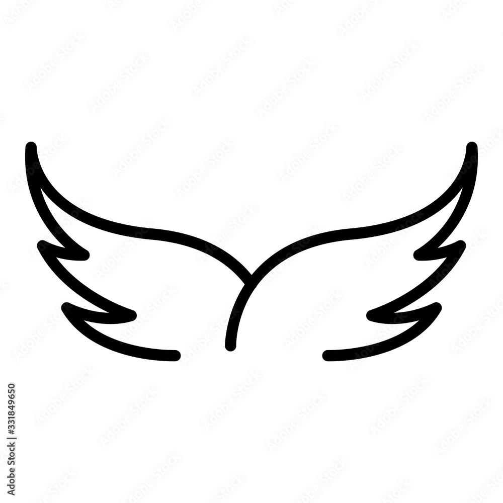Poster linear wings icon. outline linear wings vector icon for web design isolated on white background