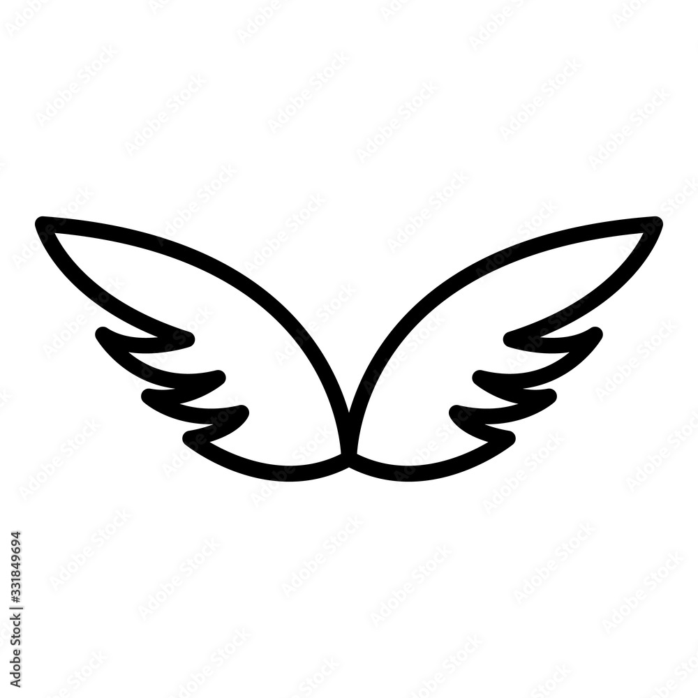 Aufkleber design wings icon. outline design wings vector icon for web design isolated on white background