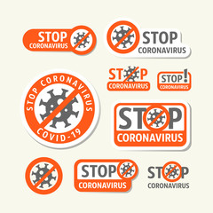 Stop coronavirus. Coronavirus danger and public health risk disease and flu outbreak. No Infection and Stop Coronavirus Concepts. Isolated Vector Icon