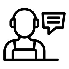 Repairman call center icon. Outline repairman call center vector icon for web design isolated on white background