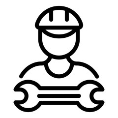 Repairman icon. Outline repairman vector icon for web design isolated on white background