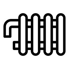 Home heat battery icon. Outline home heat battery vector icon for web design isolated on white background