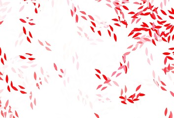 Light Red vector natural background with leaves.