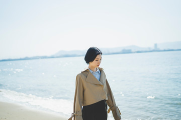 Fototapeta premium 海の女性