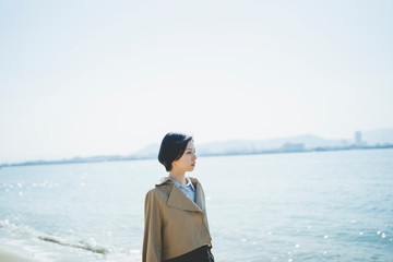 Fototapeta premium 海の女性