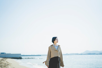 Fototapeta premium 海の女性