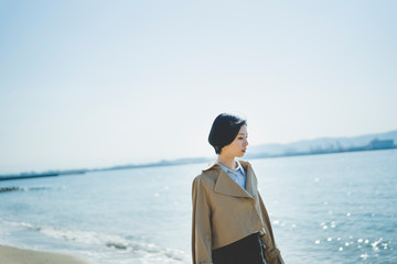 Fototapeta premium 海の女性