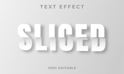 Editable text effect - sliced in white
