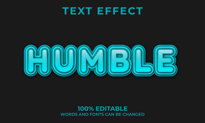 Humble in blue 3d text effect