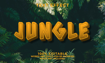 Jungle 3d editable text style effect
