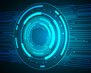 Blue eye cyber circuit future technology concept background