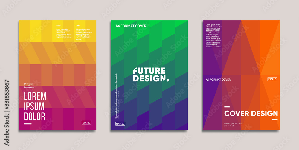 Poster minimal annual report design vector collection. eps10 vector.