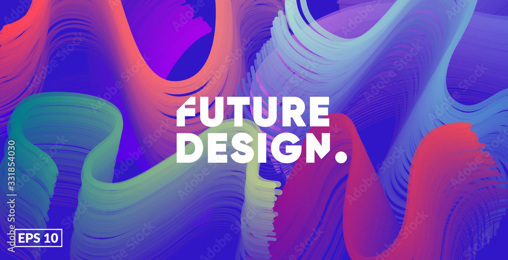 Poster wavy shapes composition with gradient colors. eps10 vector.