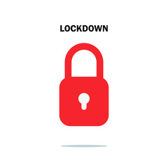 Lockdown Vector Icon, Red Padlock, Flat Padlock