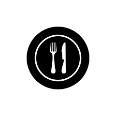 restaurant icon vector design symbol,spoon & fork, plate,food