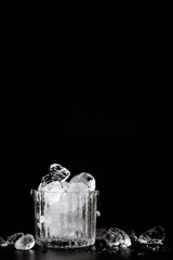 crystal bucket with ice