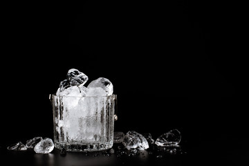 crystal bucket with ice