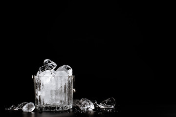crystal bucket with ice
