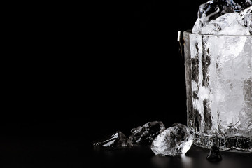 crystal bucket with ice