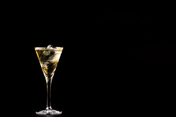 alcohol drinks on a dark background