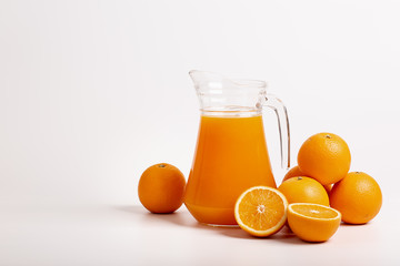 glass jar of fresh orange juice