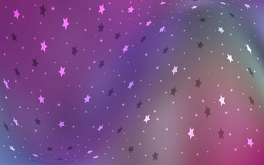 Light Multicolor vector texture with beautiful stars. Decorative shining illustration with stars on abstract template. The template can be used as a background.