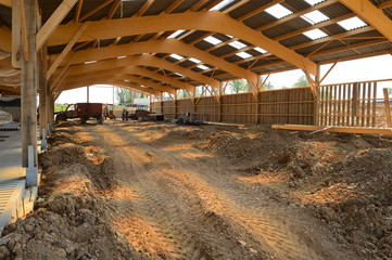 Construction d'un batiment agricole à ossature bois