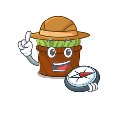watermelon fruit basket an experienced explorer with a compass