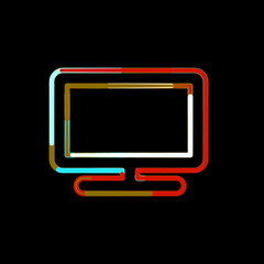 Symbol tv from multi-colored circles and stripes. Red, brown, blue, white
