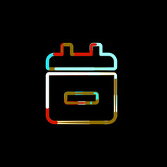 Fototapeta premium Symbol calendar minus from multi-colored circles and stripes. Red, brown, blue, white