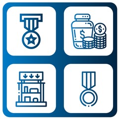 gold simple icons set