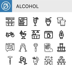 alcohol icon set