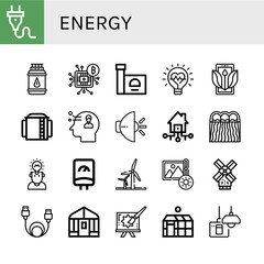 Set of energy icons