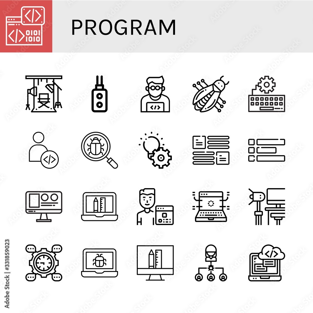 Poster program icon set