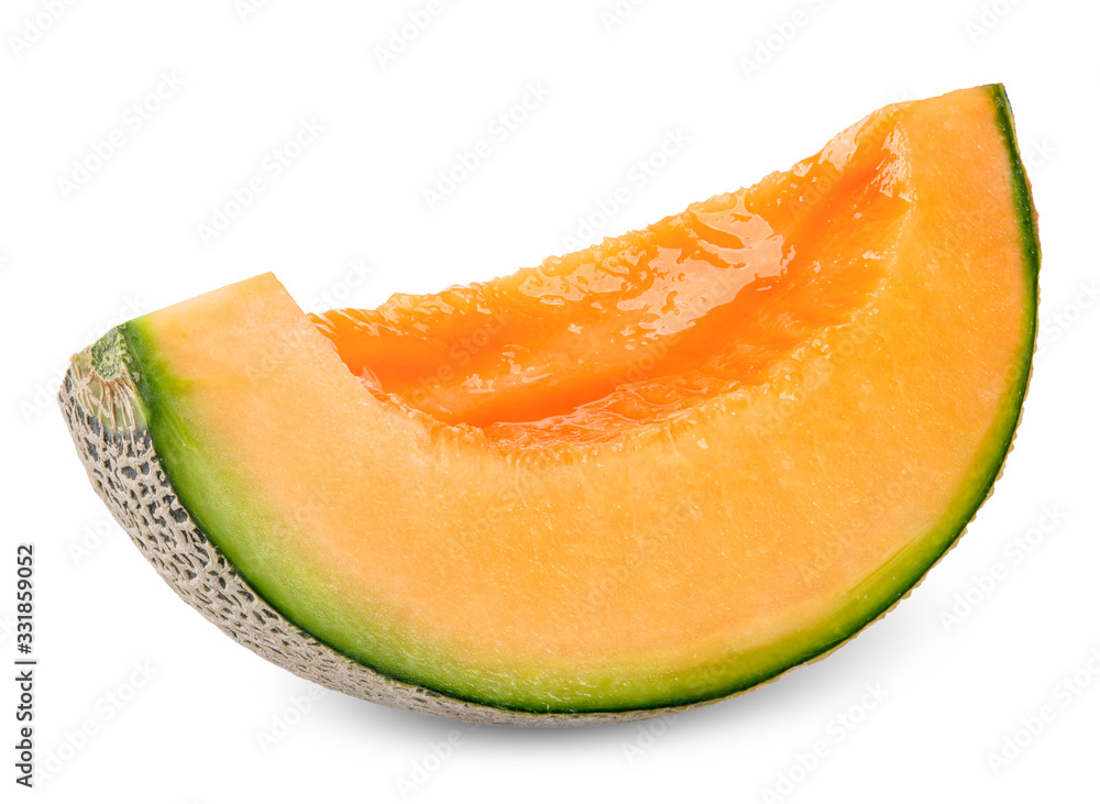 Poster slice melon isolated on white clipping path