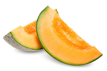 slice melon isolated on white clipping path