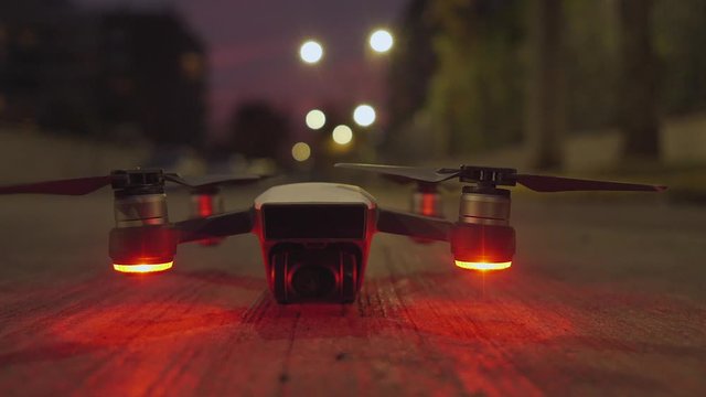 Dji drone turning on to fly