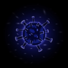 Futuristic glowing low bacteria Background. Blue Bacteria with glow style.
