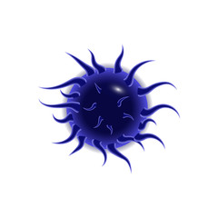 Illustration of Corona Virus, Vector isolated on white background, Blue Virus isolated.